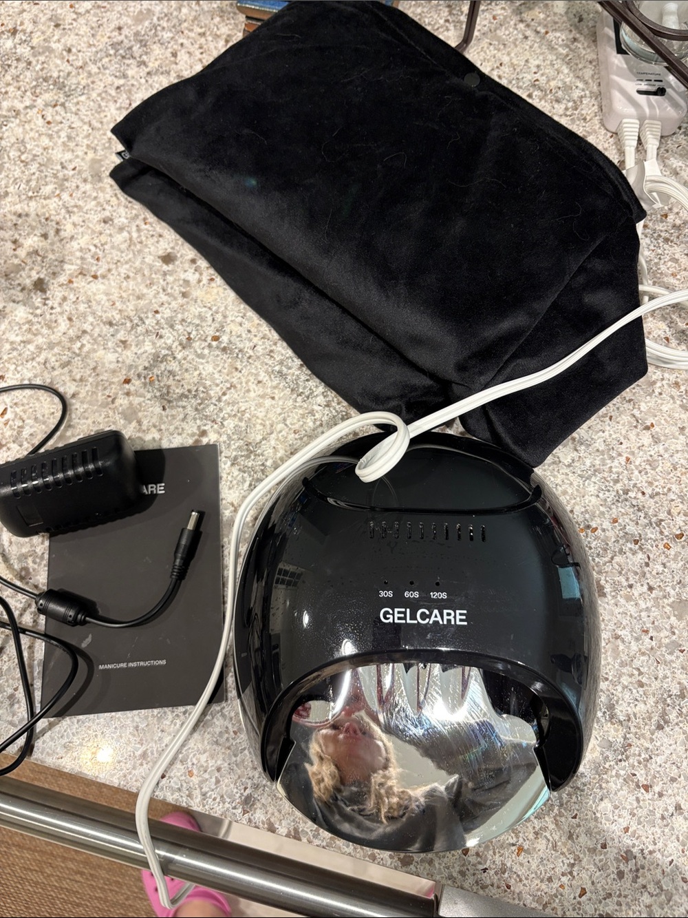 GelCare Black LED/UV Nail Lamp with Hand Warmers